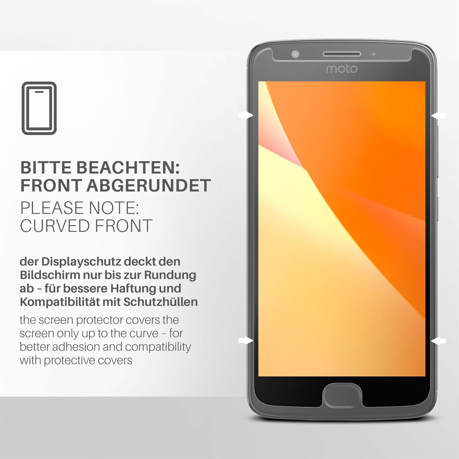 MOEX 3x Schutzfolie, matt Displayschutz(für Moto E4) Motorola