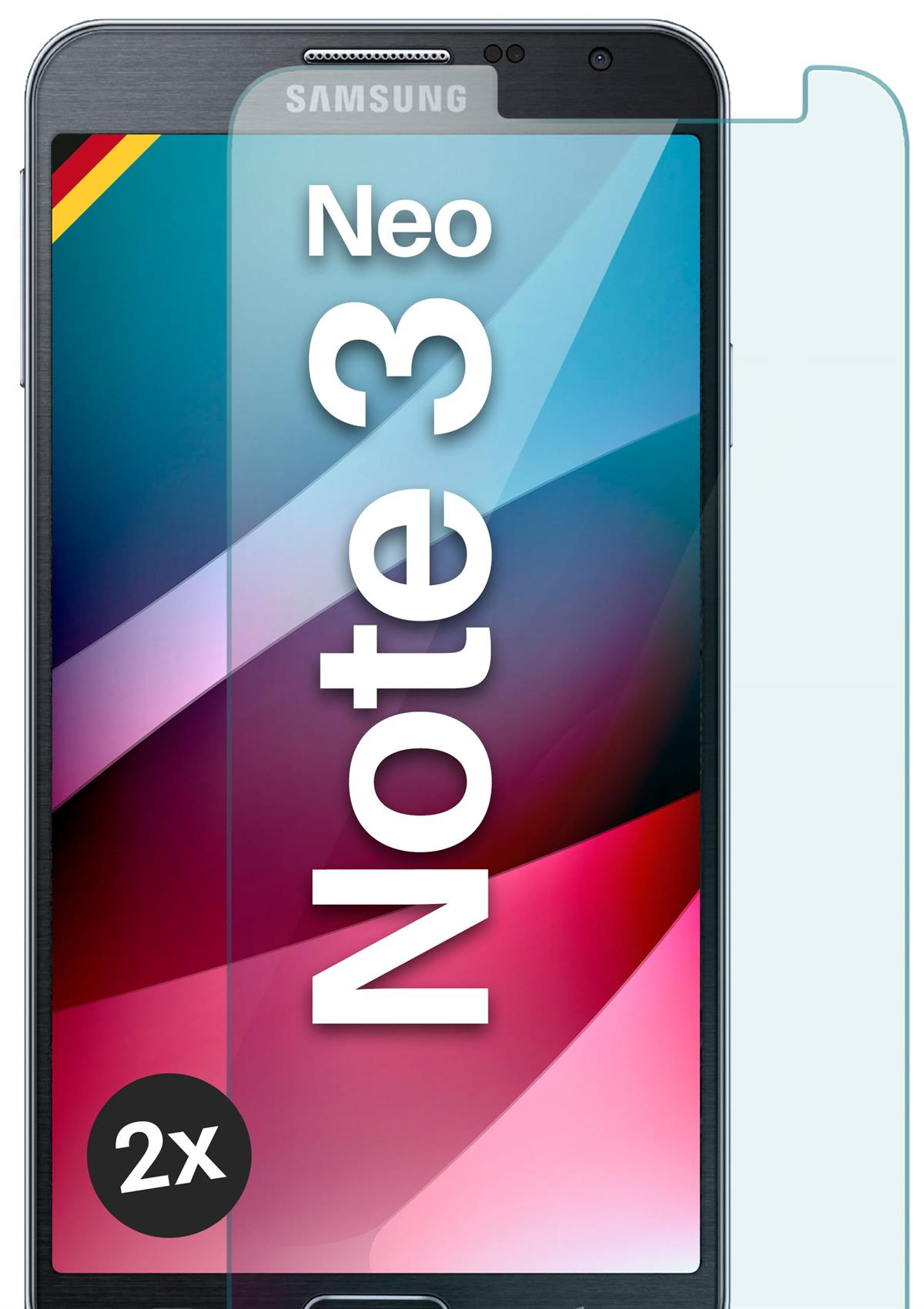 MOEX 2x klar - Panzerglas Note Samsung Neo) Schutzfolie, Galaxy 3 Schutzglas(für