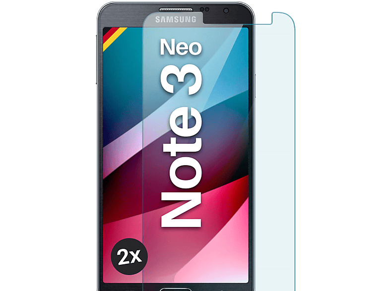 MOEX 2x klar - Panzerglas Note Samsung Neo) Schutzfolie, Galaxy 3 Schutzglas(für