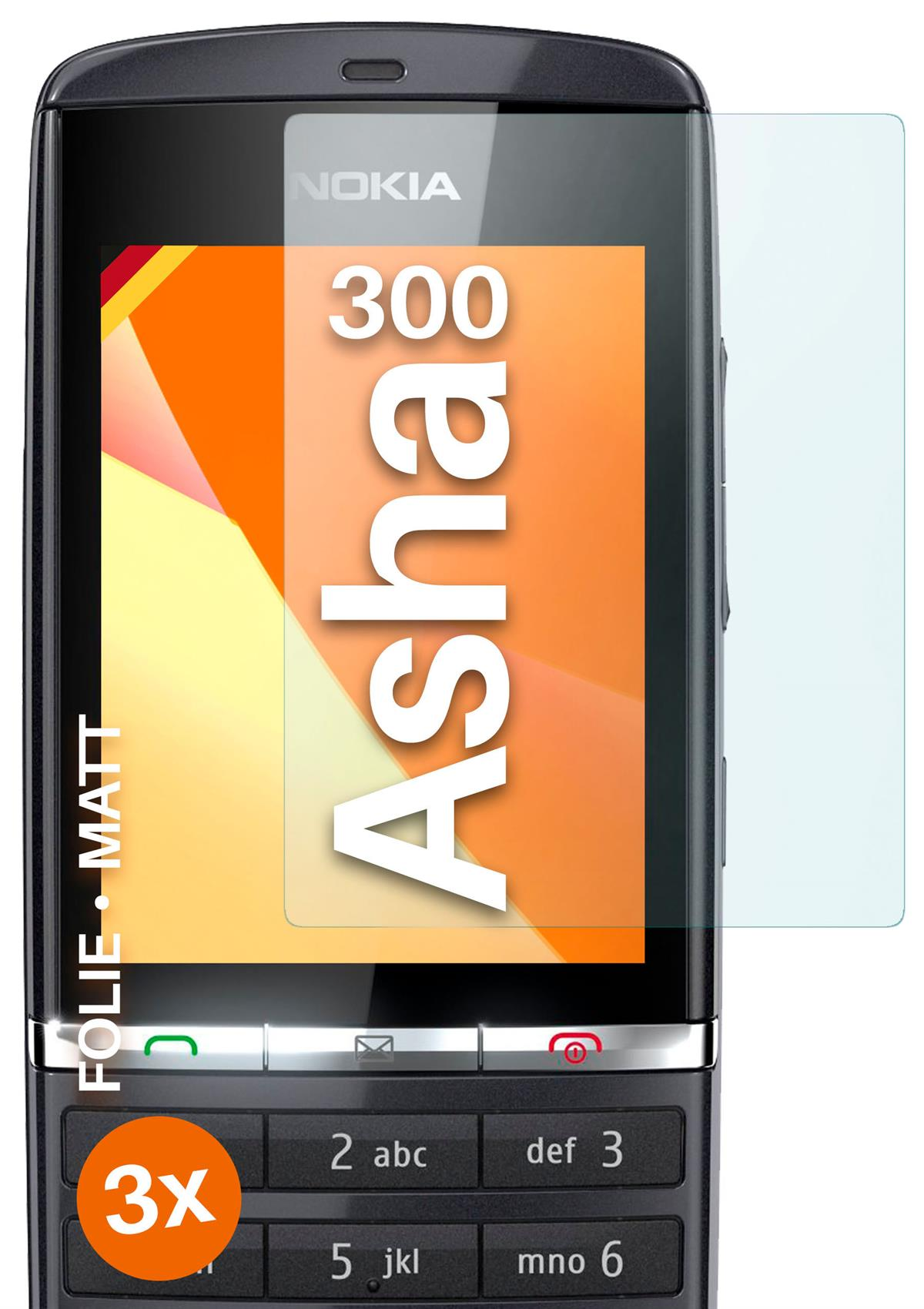 MOEX 3x Displayschutz(für Nokia 300) Asha matt Schutzfolie