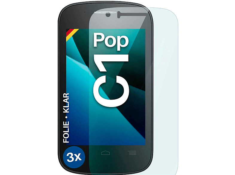 Alcatel Pop C1) 3x Displayschutz(für Touch One MOEX Schutzfolie, klar