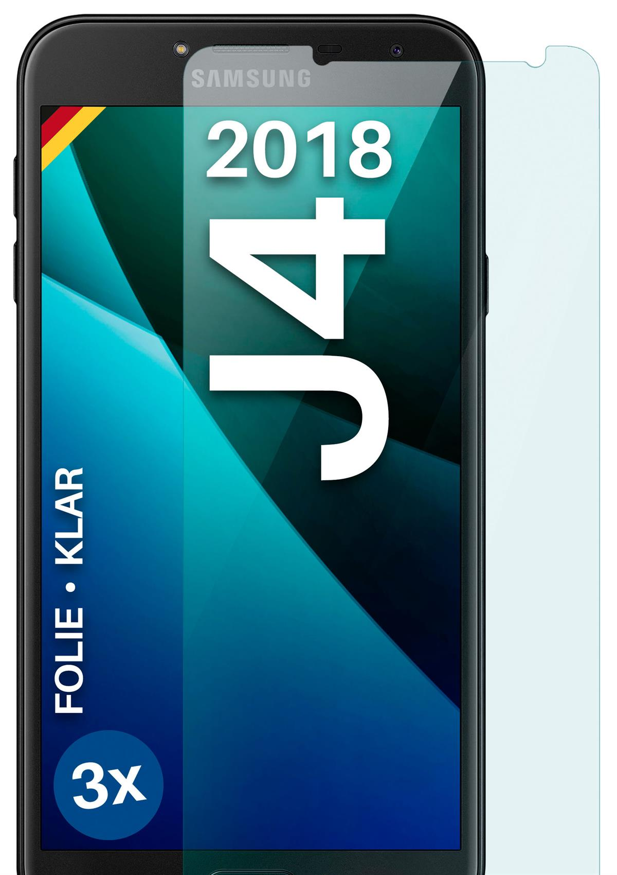 Schutzfolie, Samsung J4 (2018)) MOEX klar Galaxy Displayschutz(für 3x