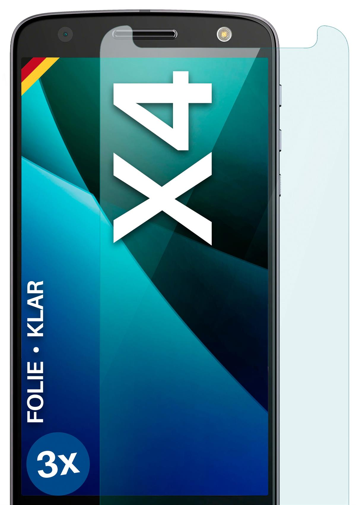 MOEX 3x Schutzfolie, klar Moto X4) Displayschutz(für Motorola