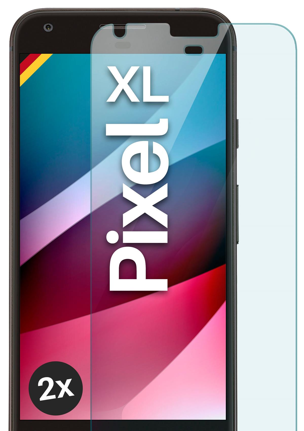 MOEX 2x Panzerglas - klar XL) Google Schutzfolie, Schutzglas(für Pixel