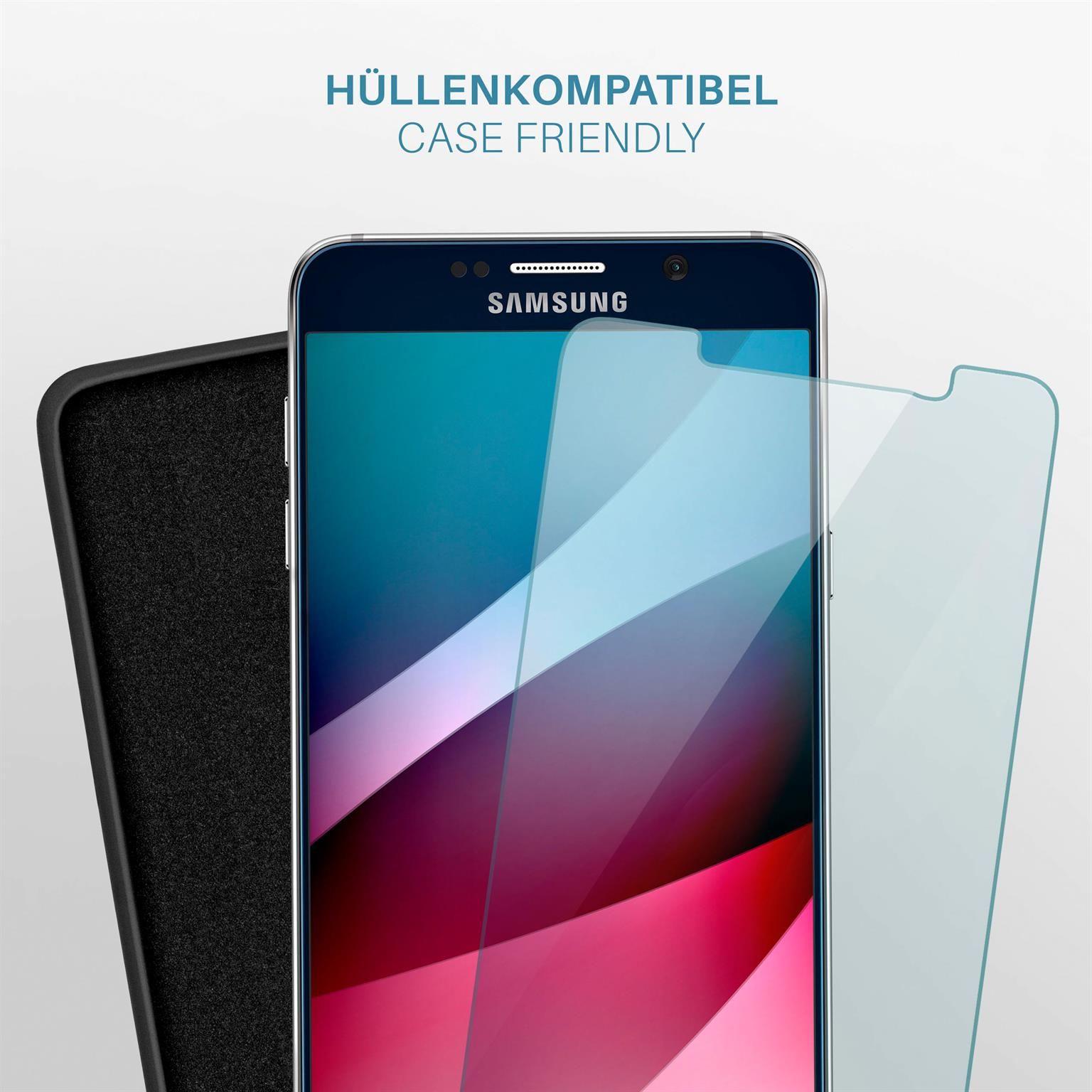 Note Schutzfolie, Samsung Panzerglas 2x MOEX Schutzglas(für - klar 5) Galaxy