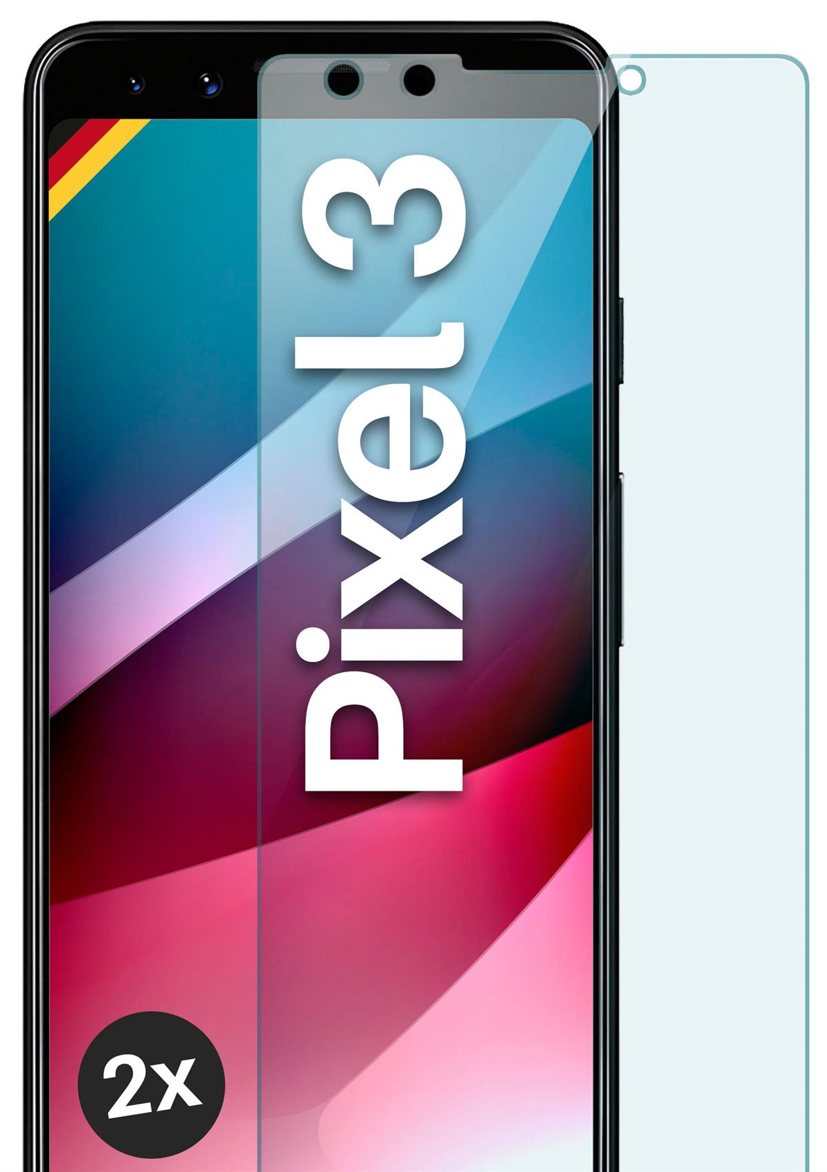 MOEX 2x Panzerglas - Schutzfolie, Schutzglas(für 3) Google Pixel klar