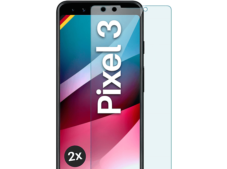 MOEX 2x klar Schutzfolie, Schutzglas(für 3) Google Pixel Panzerglas 