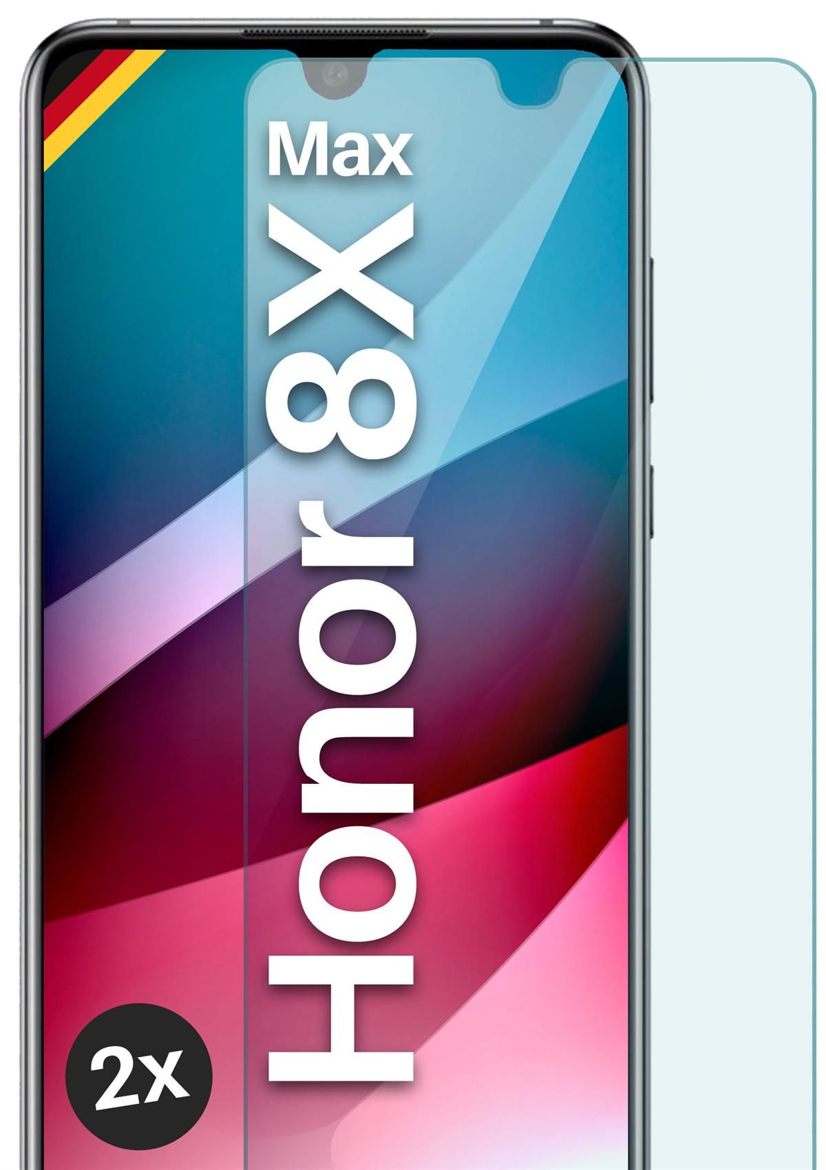 MOEX 2x 8X Honor klar Schutzglas(für - Max) Panzerglas Huawei Schutzfolie
