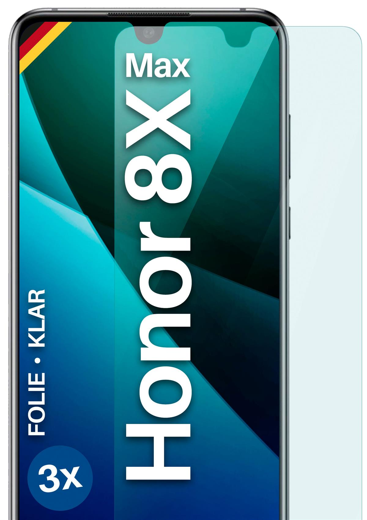 Schutzfolie, Displayschutz(für Huawei Honor Max) klar 8X MOEX 3x