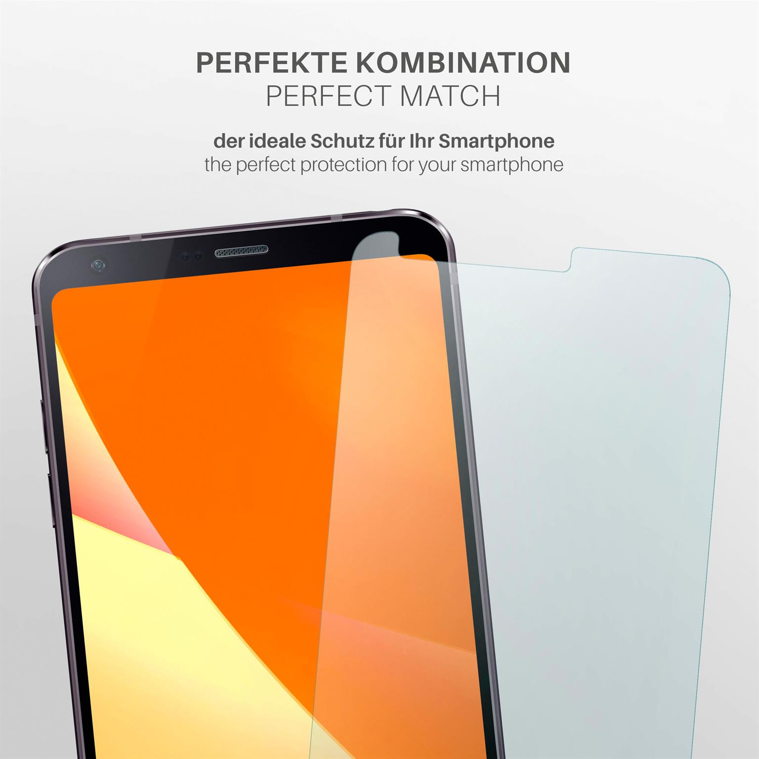 Smartphone mit Displayschutz, zeigt perfekte Passform und Schutz.