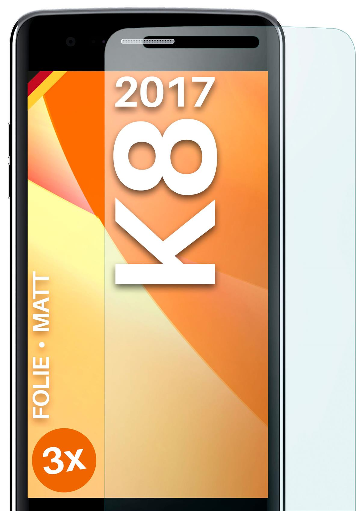 MOEX 3x Schutzfolie, matt Displayschutz(für (2017)) K8 LG