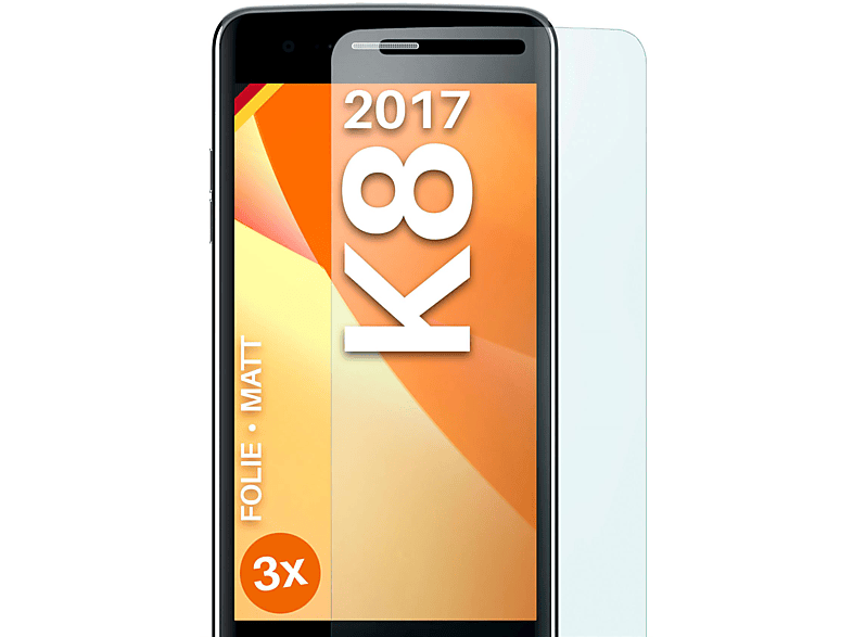 MOEX 3x Schutzfolie, matt Displayschutz(für LG K8 (2017))