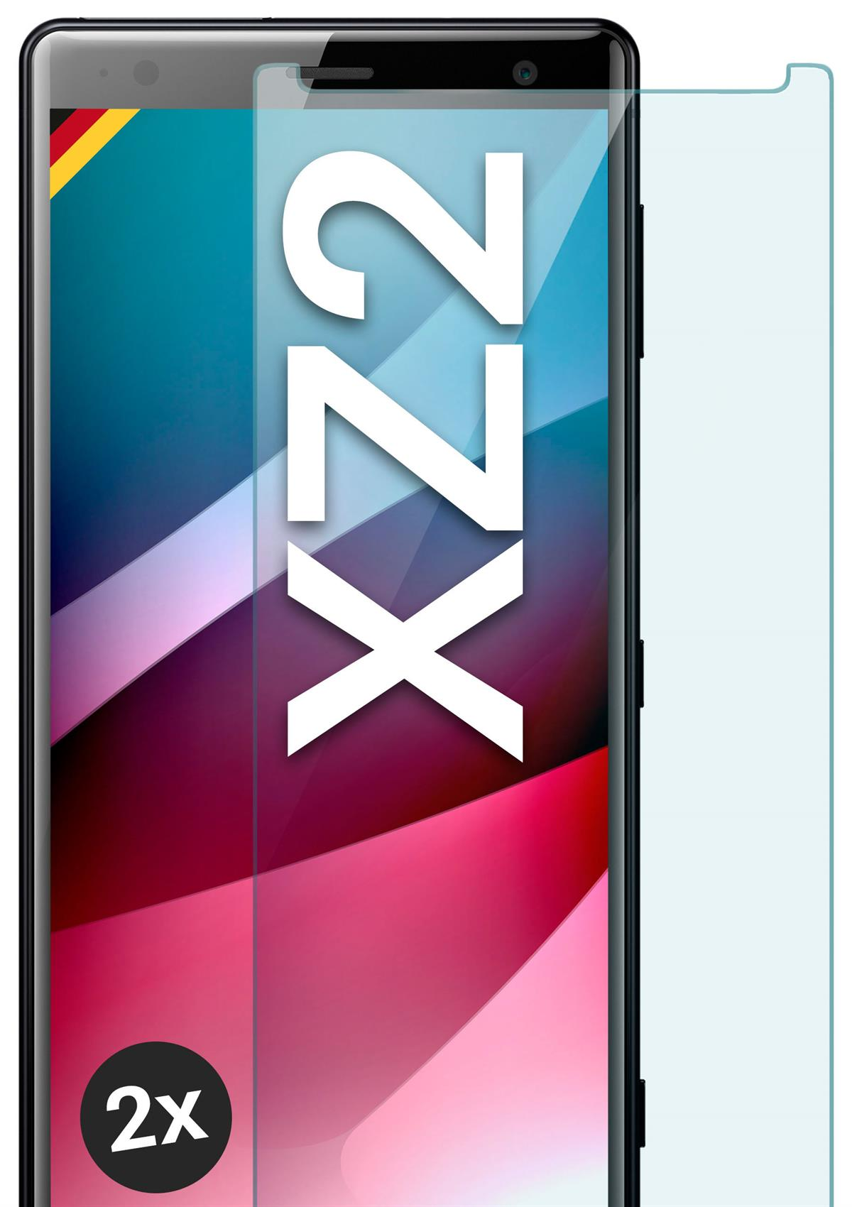 MOEX 2x Panzerglas - Schutzfolie, Schutzglas(für XZ2) klar Sony Xperia