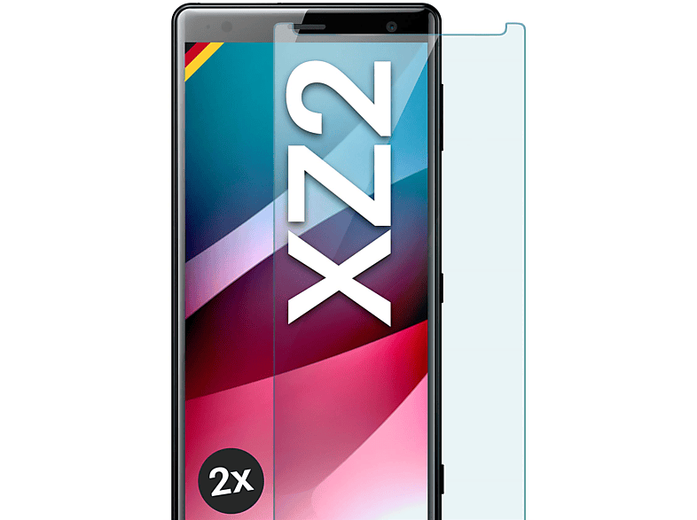 MOEX 2x Panzerglas - Schutzfolie, klar Schutzglas(für Sony Xperia XZ2)