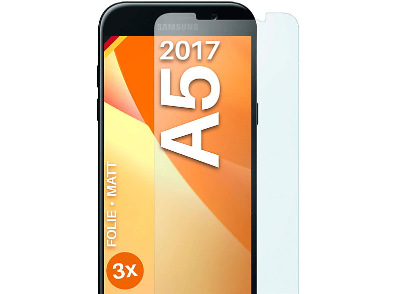 MOEX 3x Schutzfolie, matt Displayschutz(für Samsung Galaxy A5 (2017))