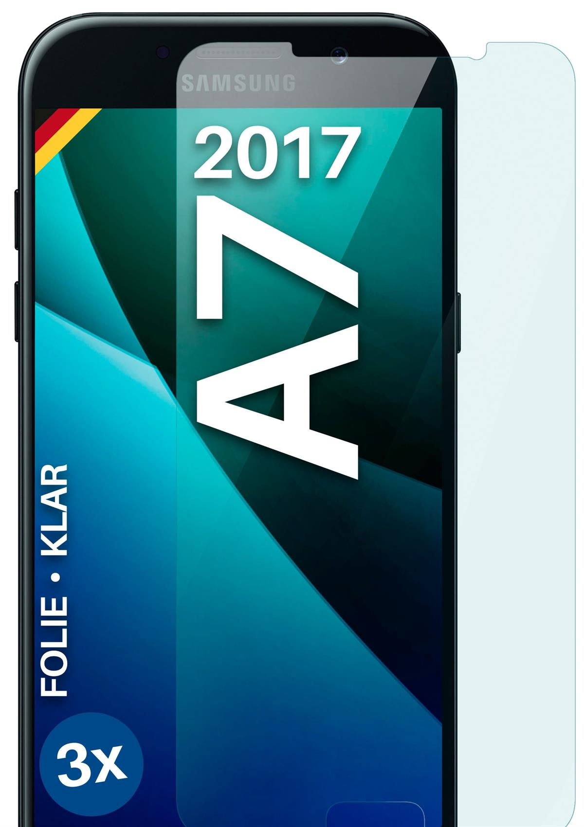(2017)) A7 MOEX 3x klar Galaxy Schutzfolie, Samsung Displayschutz(für