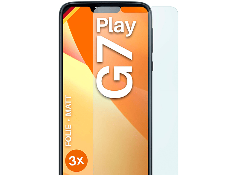MOEX 3x Schutzfolie, matt Displayschutz(für Motorola Moto G7 Play)