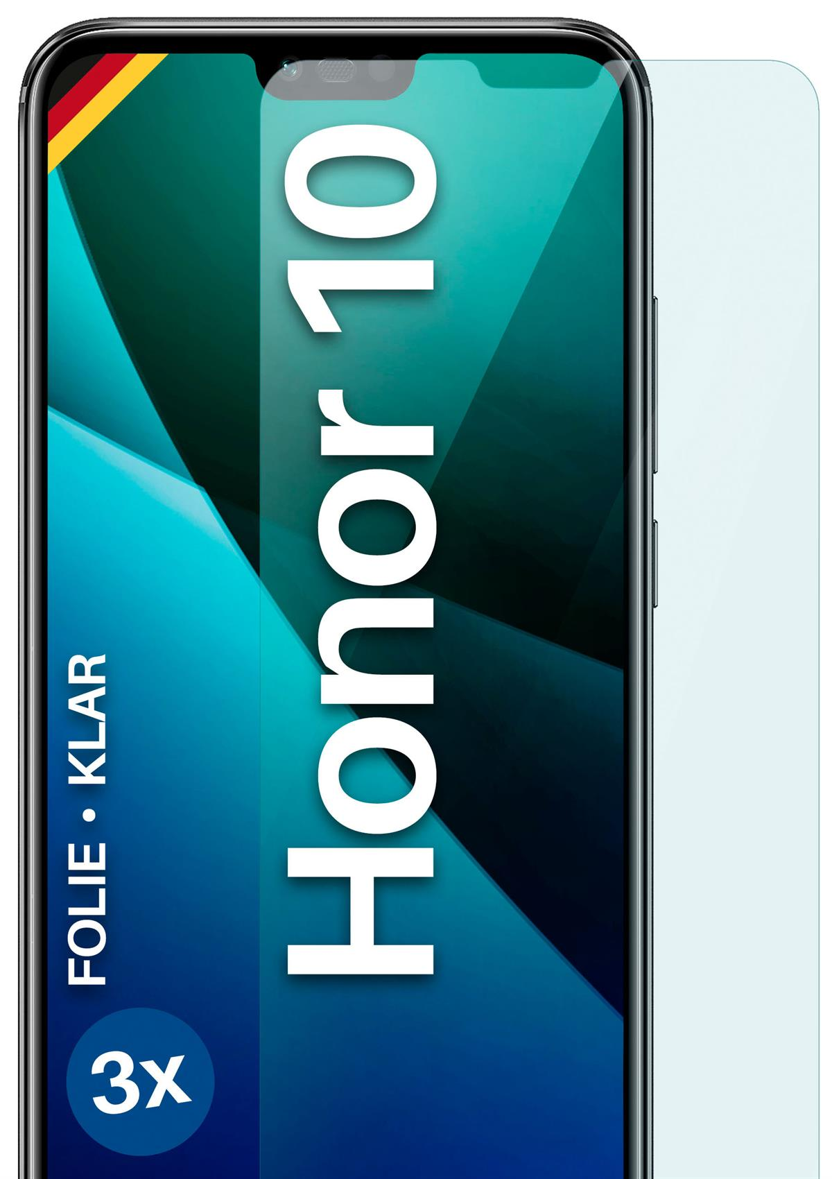 klar MOEX Honor 3x Huawei Schutzfolie, Displayschutz(für 10)