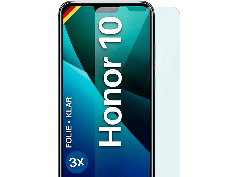 MOEX Displayschutz(für Schutzfolie, Honor 10) klar Huawei 3x