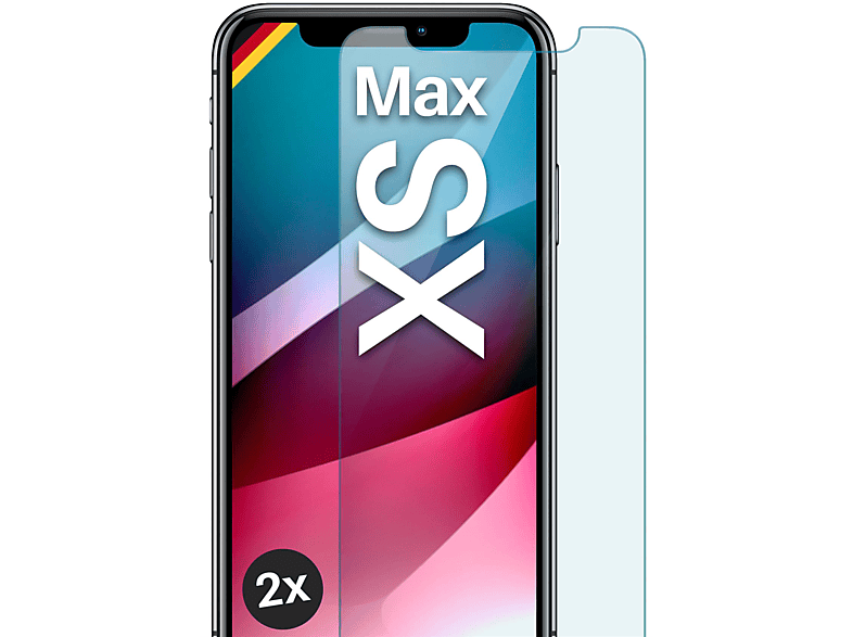 - Schutzglas(für klar Schutzfolie, XS 2x Apple Panzerglas MOEX iPhone Max)
