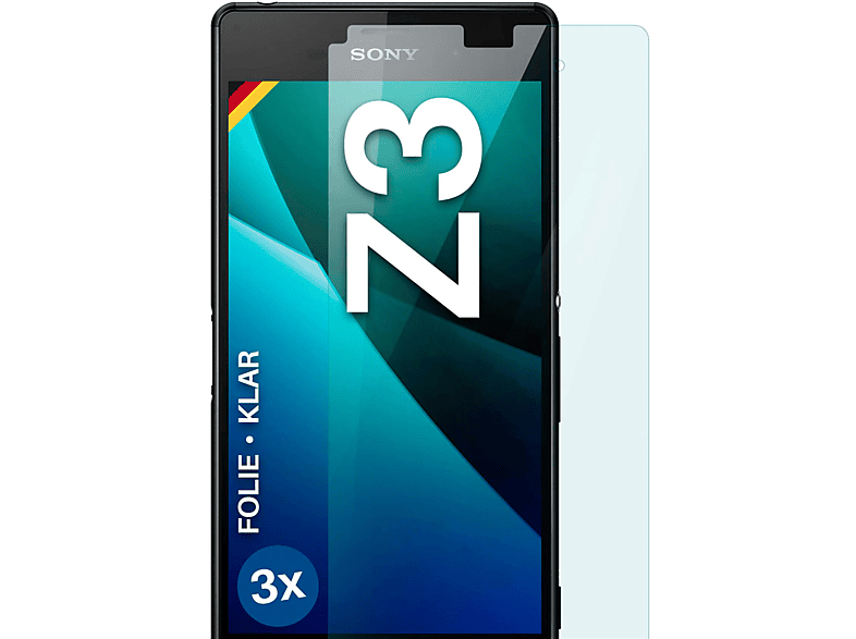 MOEX 3x Schutzfolie, klar Displayschutz(für Sony Z3) Xperia