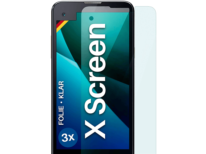 MOEX 3x Schutzfolie, klar Displayschutz(für LG X Screen)