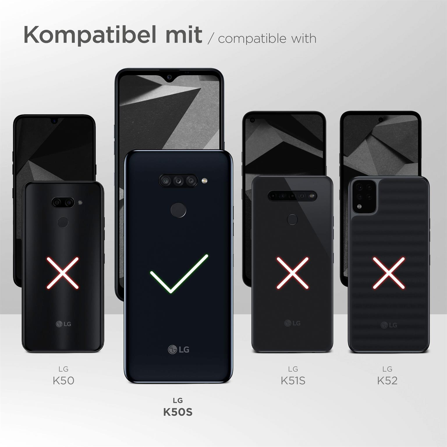 K50s, Cover, Deep-Black MOEX Case, LG, Flip Flip