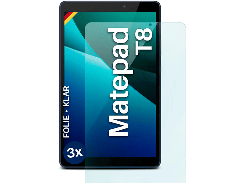Huawei T Schutzfolie, klar 8) 3x MOEX MatePad Displayschutz(für