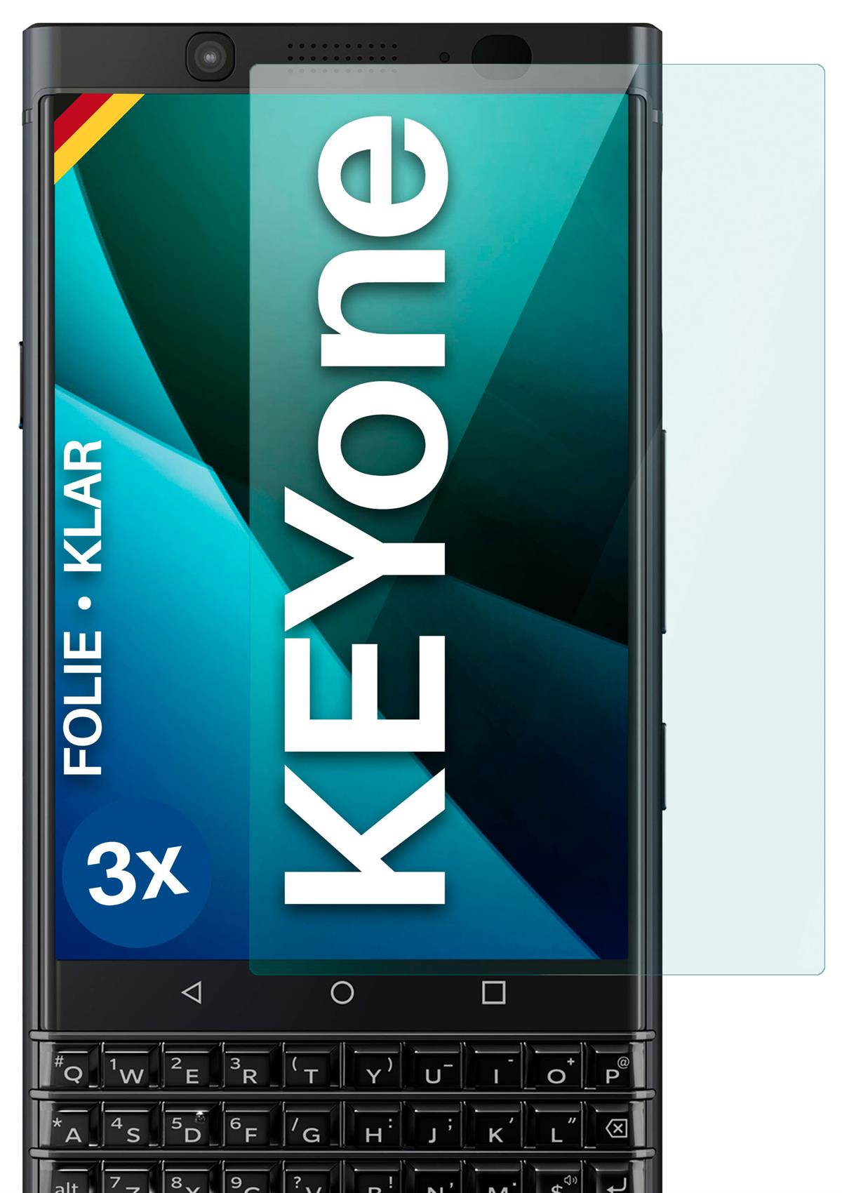 KEYone) MOEX 3x BlackBerry klar Displayschutz(für Schutzfolie,