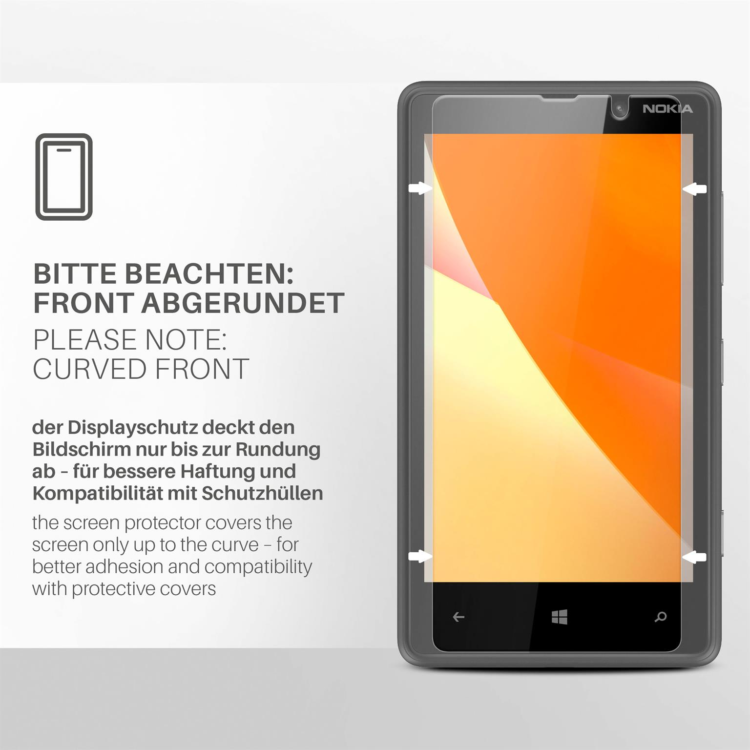 3x Displayschutz(für MOEX Lumia matt Nokia Schutzfolie, 820)