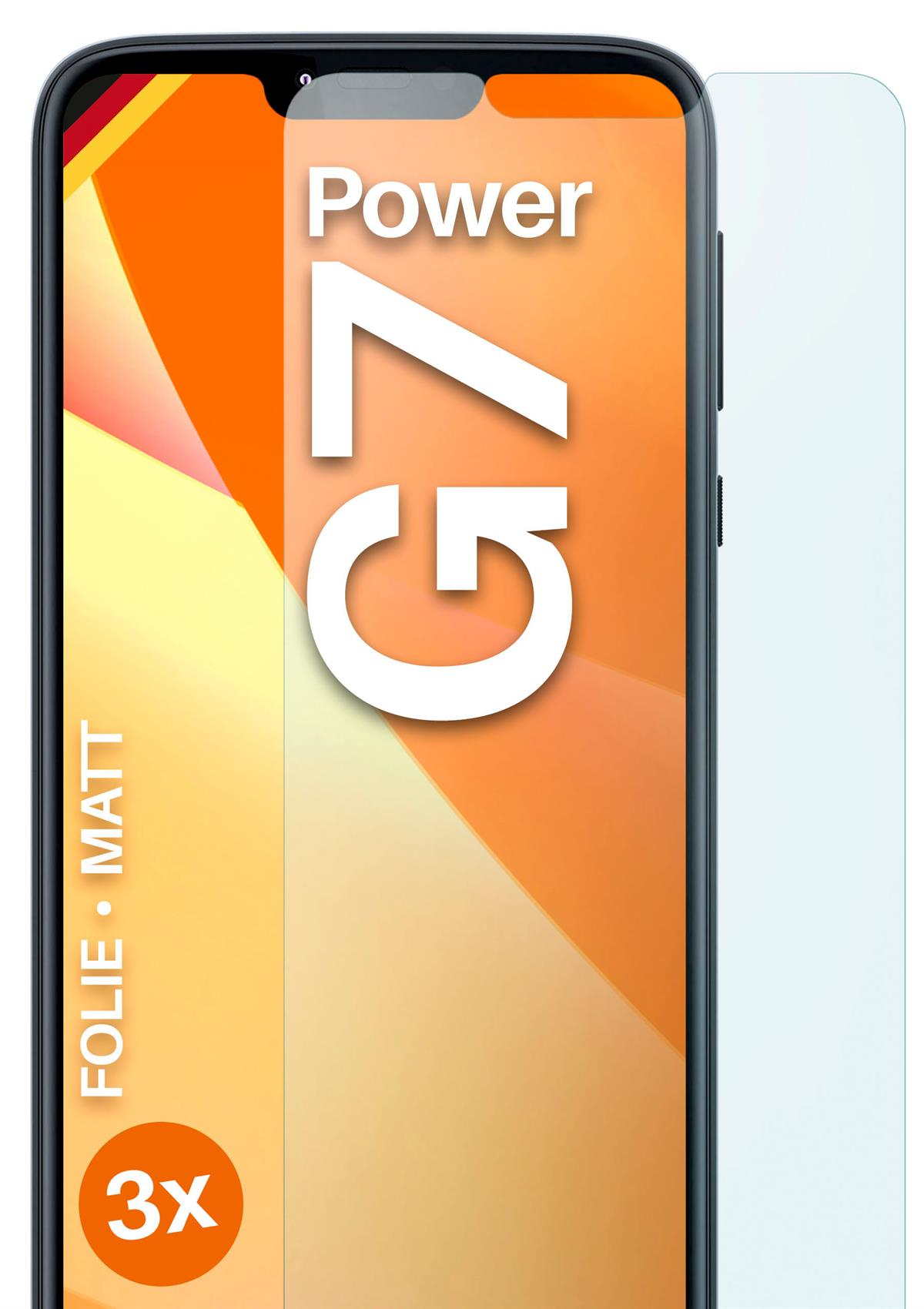 matt G7 Motorola MOEX Power) Schutzfolie, Displayschutz(für 3x Moto