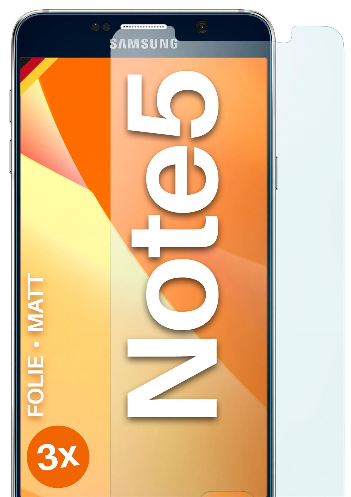 MOEX 3x Schutzfolie, matt Displayschutz(für Note Samsung 5) Galaxy