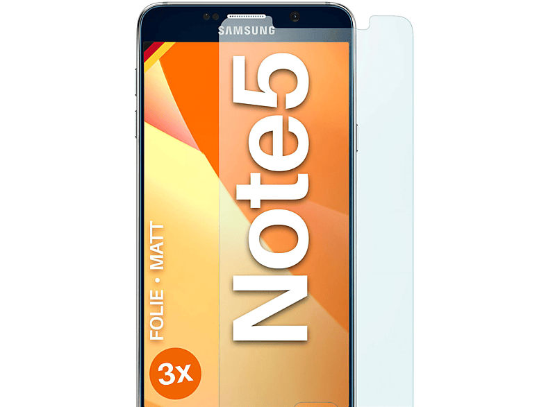 MOEX 3x Schutzfolie, matt Displayschutz(für Note Samsung 5) Galaxy
