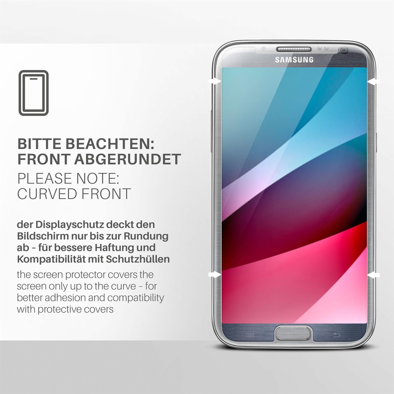 - Samsung Panzerglas Schutzglas(für klar Schutzfolie, 2) Note 2x Galaxy MOEX