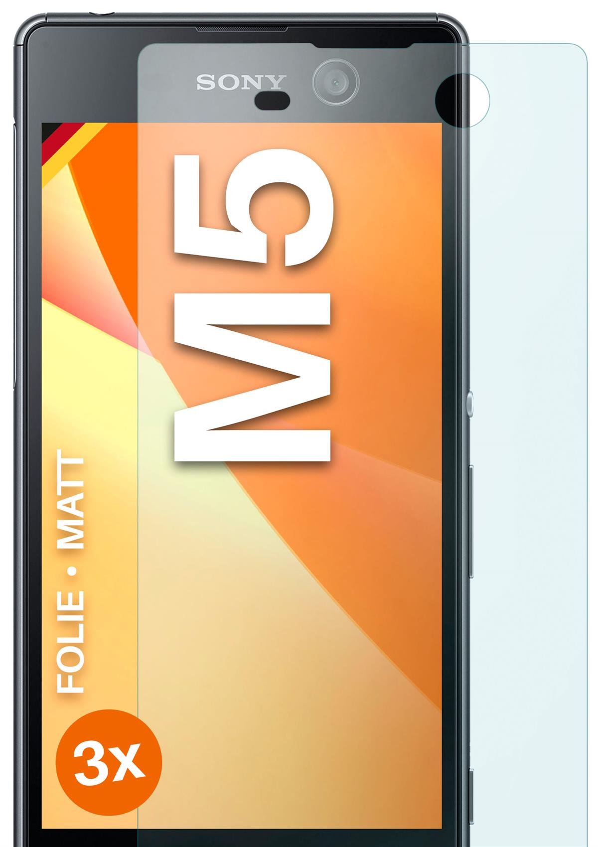MOEX 3x Schutzfolie, matt Displayschutz(für Sony Xperia M5)