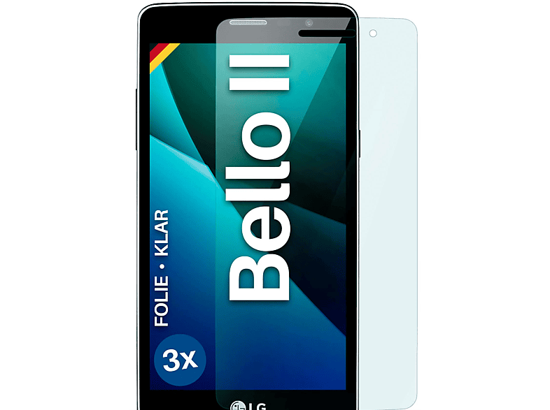 MOEX 3x Schutzfolie, klar Displayschutz(für LG Bello 2)
