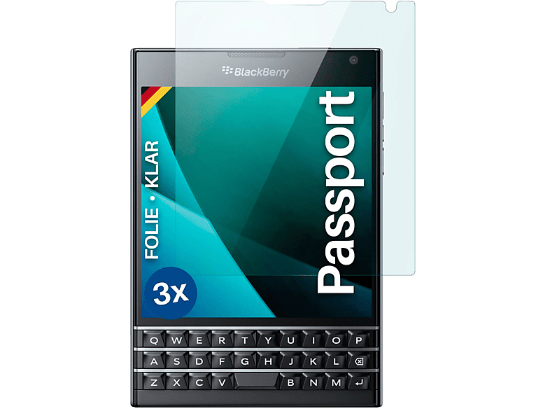 MOEX 3x Schutzfolie, BlackBerry Displayschutz(für klar Passport)
