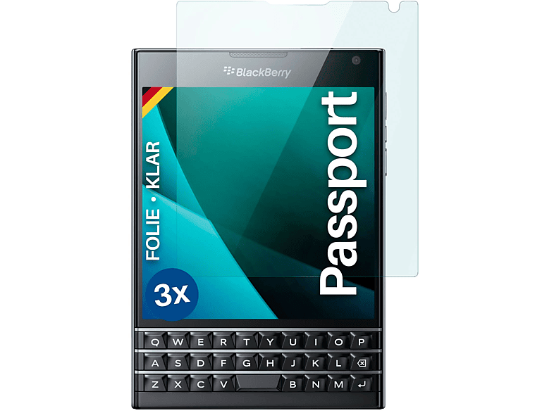 Passport) MOEX klar Displayschutz(für Schutzfolie, 3x BlackBerry