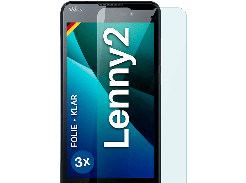 MOEX 3x Schutzfolie, klar Displayschutz(für Wiko Lenny 2)