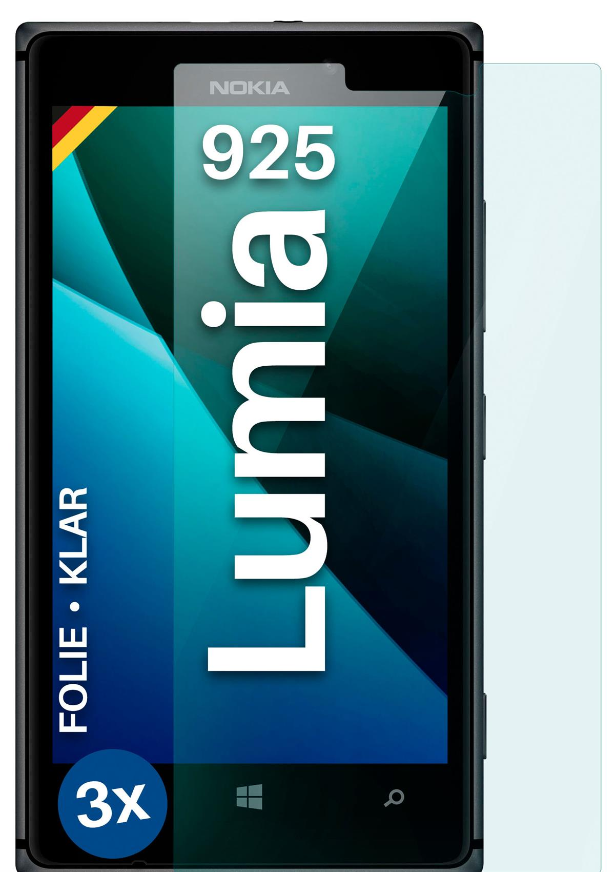 925) klar Schutzfolie, Nokia Lumia MOEX 3x Displayschutz(für