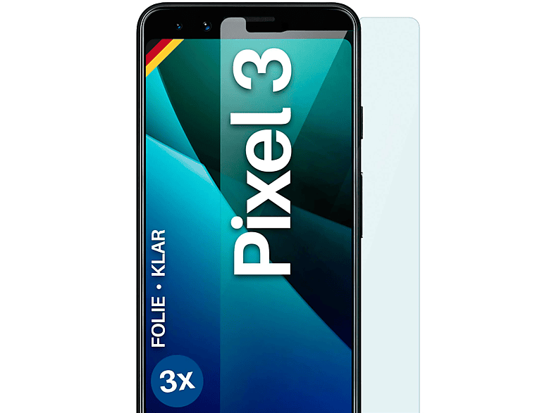 MOEX 3x Schutzfolie, klar Displayschutz(für Google Pixel 3)