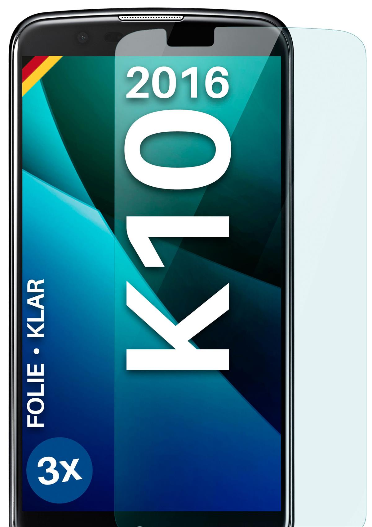 MOEX 3x Schutzfolie, K10 (2016)) Displayschutz(für klar LG
