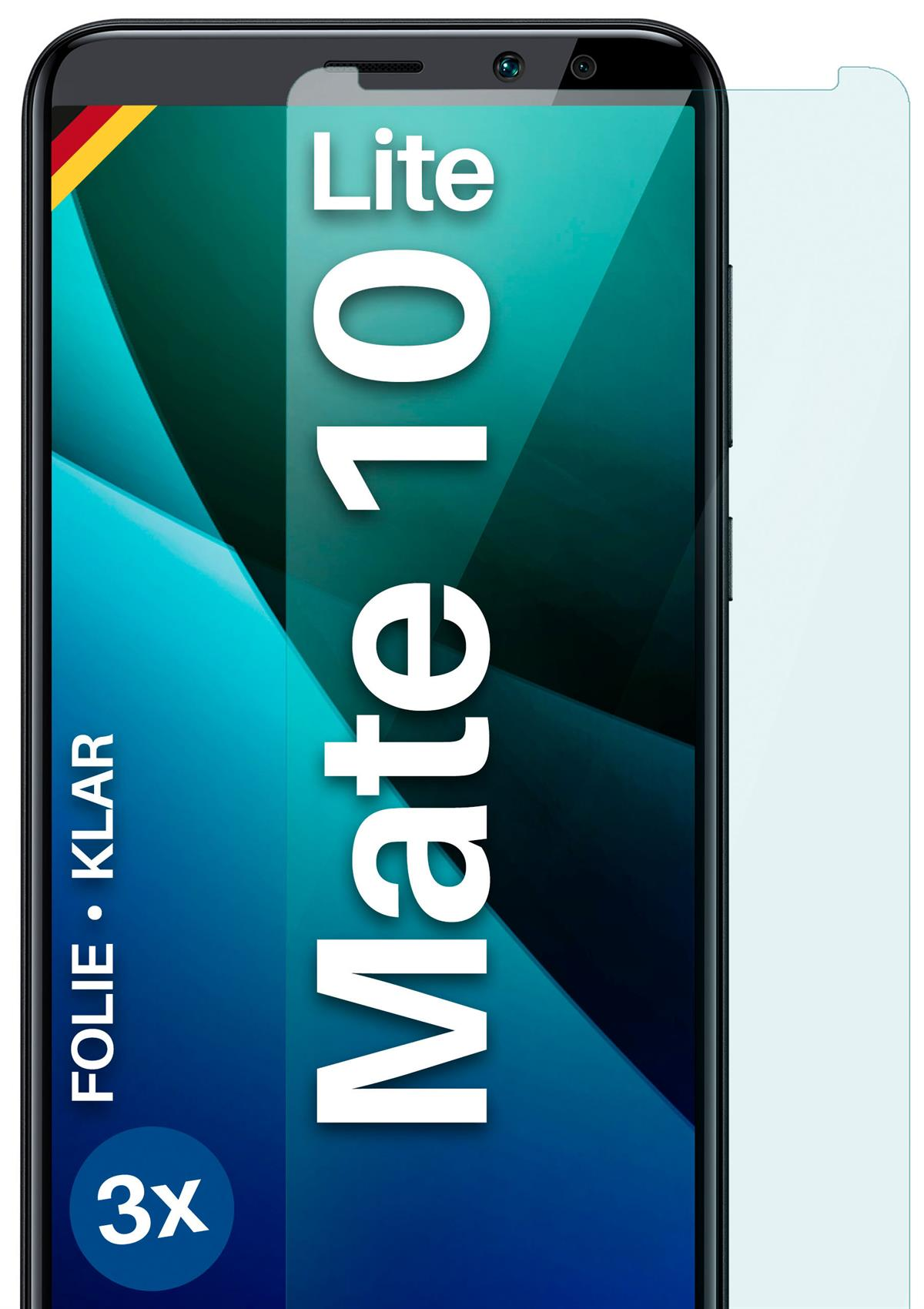 MOEX 3x Schutzfolie, klar Displayschutz(für Huawei Mate 10 Lite)