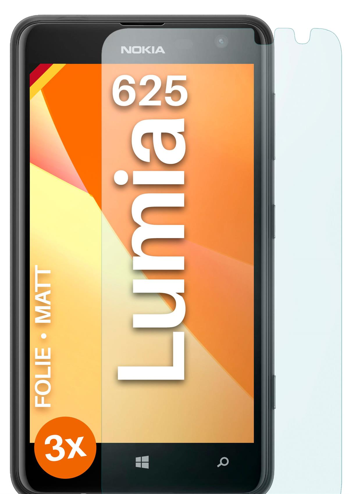 MOEX 3x Nokia Schutzfolie, Lumia matt Displayschutz(für 625)