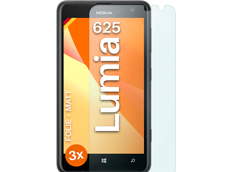 MOEX 625) Schutzfolie, matt Lumia Nokia Displayschutz(für 3x