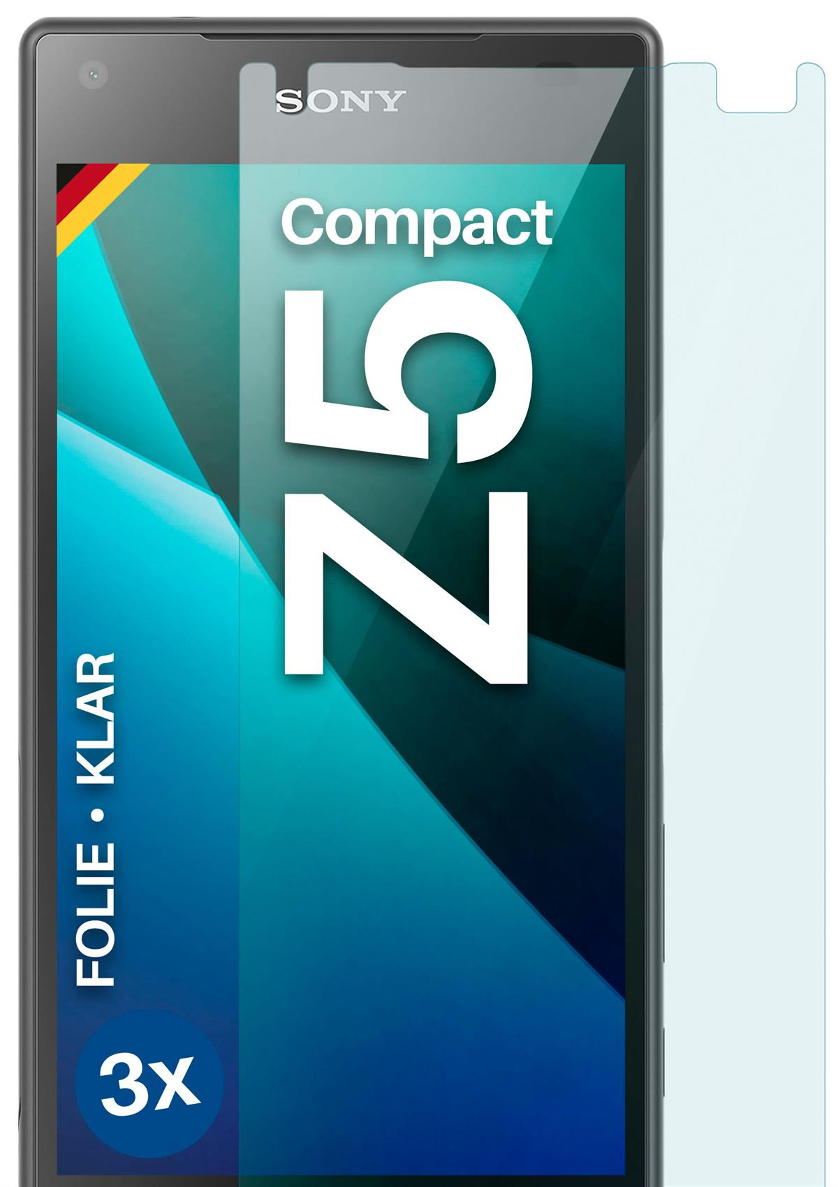 MOEX 3x Schutzfolie, klar Displayschutz(für Z5 Xperia Sony Compact)