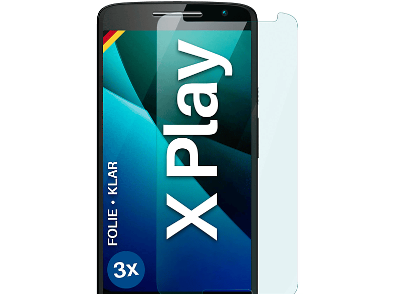 MOEX 3x Schutzfolie, klar Displayschutz(für Motorola Moto X Play)