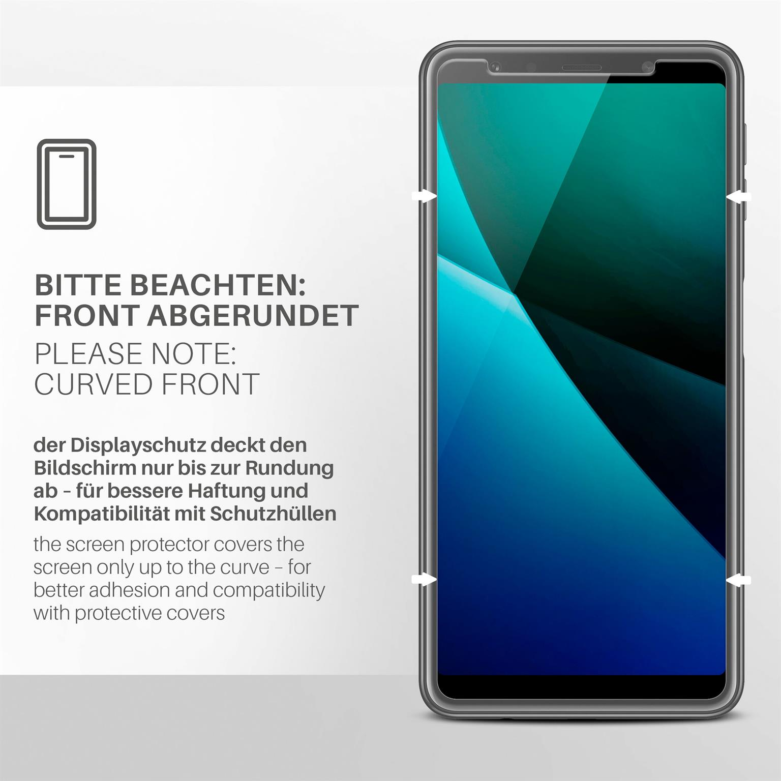 MOEX 3x Schutzfolie, klar Displayschutz(für Samsung Galaxy A7 (2018))