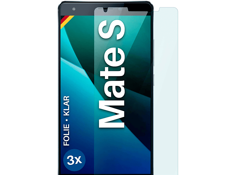MOEX 3x Schutzfolie, klar Displayschutz(für Huawei Mate S)