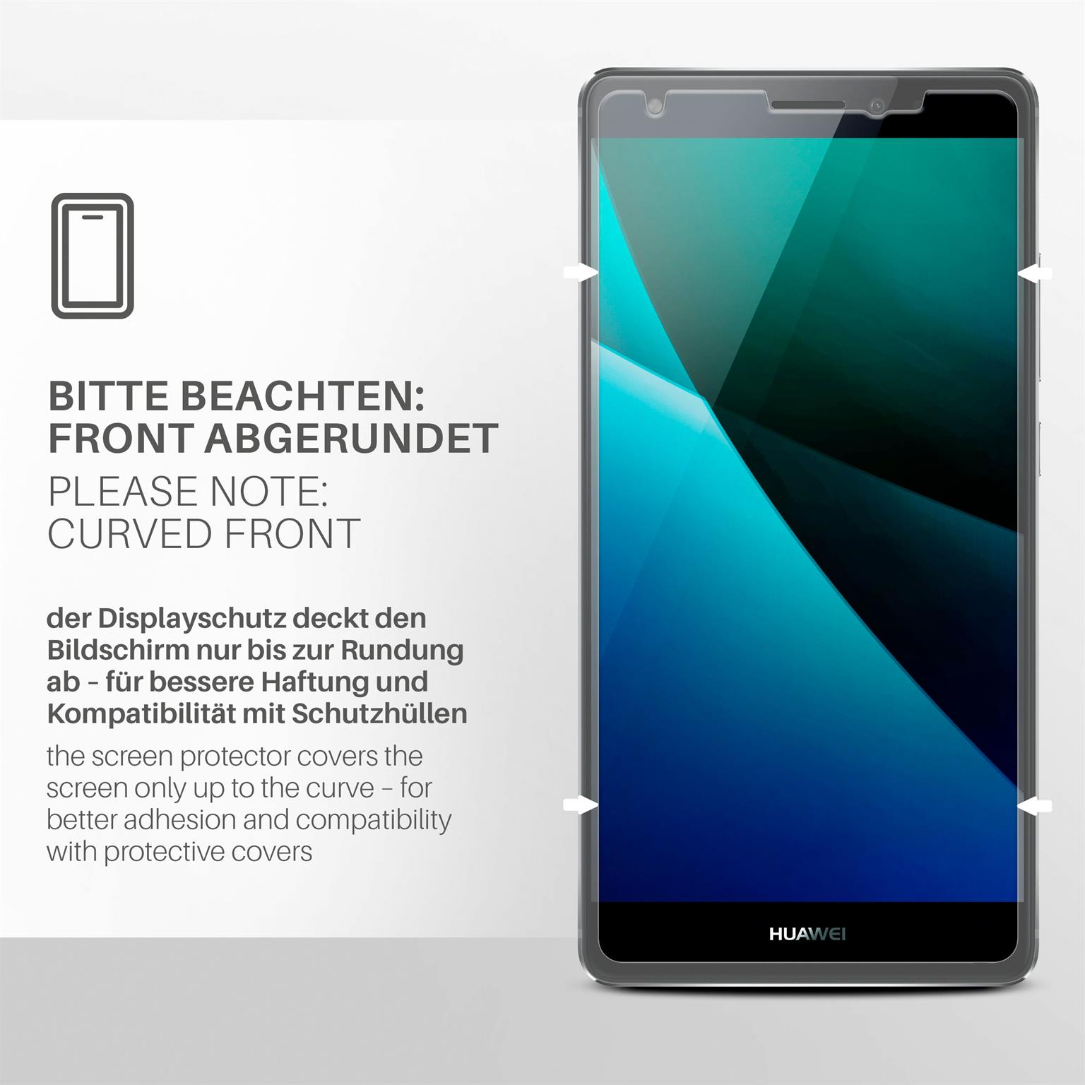 MOEX 3x Schutzfolie, Displayschutz(für klar S) Mate Huawei